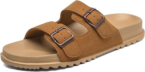 Unisex Cork Footbed Slide Sandal, Arch Support Summer Outdoor Sandals with Adjustable Buckle for Women and Men in Saudi Arabia