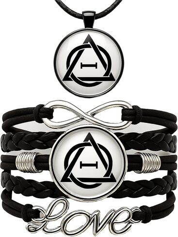 Therian, Therian Stuff, Therian Necklace—Bracelets: Unique Animal Spirit Logo Pendant and Adjustable Handmade Leather Band, Gift for Therians and Animal Lovers in Saudi Arabia