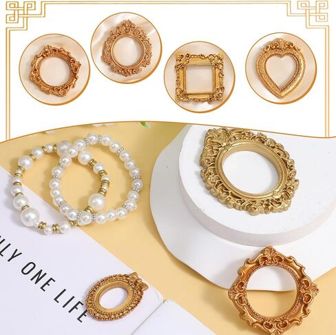 60 Pcs Vintage Resin Picture Frame, Antique Mini Gold Frame 6 Styles Small Resin Vintage Photo Frames Baroque Tiny Frames for Jewelry Display, Photography, Wall Decor, Table Decor-Multiple Gold in Saudi Arabia