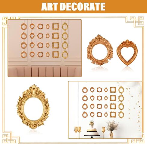 60 Pcs Vintage Resin Picture Frame, Antique Mini Gold Frame 6 Styles Small Resin Vintage Photo Frames Baroque Tiny Frames for Jewelry Display, Photography, Wall Decor, Table Decor-Multiple Gold in Saudi Arabia