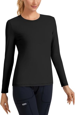 Women's Medical Scrub Shirts UPF 50+ Cooling Long Sleeve Undershirt Tee Soft Sun Protection for Nurses Wrinkle Resistant in Saudi Arabia