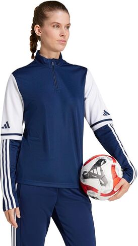 قميص تدريب كرة القدم للسيدات Squadra 25 من Adidas، أزرق داكن/أبيض، مقاس متوسط in Kuwait