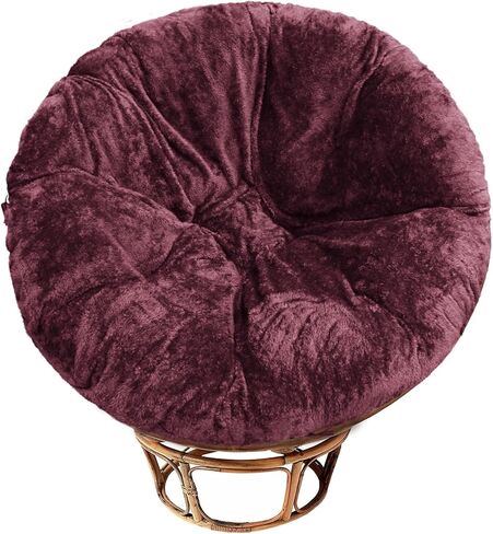 Shaggy Cover for Papasan Cushion, Shaggy Papasan Chair Cushion Cover, Fluffy Plush Faux Fur Zippered Slipcover Only, Removable Papasan Cushion Covers (Brown, 55 * 55in) in Saudi Arabia