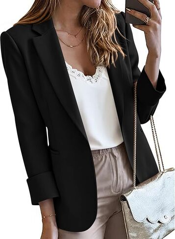 KIRUNDO Blazers for Women Business Casual Long Sleeve Open Front Lapel Suit Jackets Office Work Blazer Pockets Fall Clothes in Saudi Arabia
