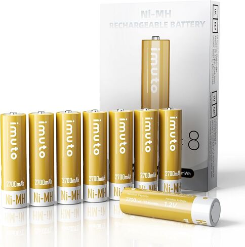 imuto Rechargeable AA Battery Charger for AA Lithium & NiMH Batteries, 8 Independent Fast Charging Slots, Magnetic Flip-top Box Design, USB-C Input Port (Adapter not Included) in Saudi Arabia