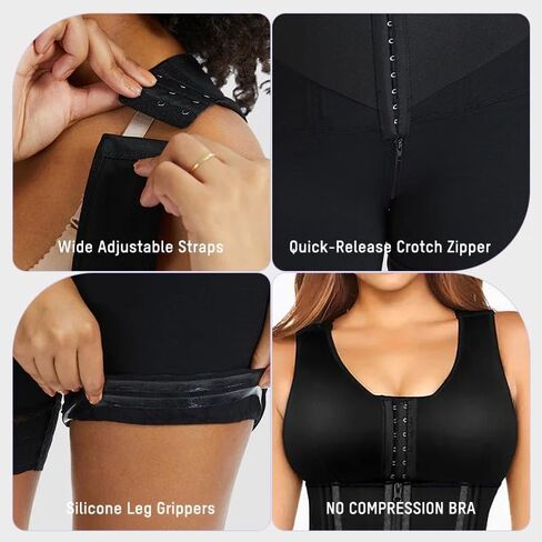 High Compression Garment With Steel Bone Plus Size Faja Full Body Shaper Slim Waist Tummy Control Shapewear Bodysuit Girdle in Saudi Arabia