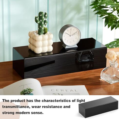 Chunful Black Acrylic Display Box Riser Trophy Base Acrylic Pedestal Stand Block Versatile Trophy Diorama Base and Storage for Photography Props Home Office Decor Showing(16" L X 6" W X 4" H) in Saudi Arabia