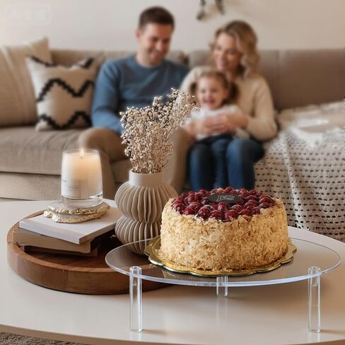 4 Pcs Round Acrylic Display Riser Clear Round Stands Pedestal Riser Board for Cake Plant Dessert Jewelry Collectibles Cupcakes Figures Organizer Home Decor Wedding Birthday Party(5'', 6'',8'',10'') in Saudi Arabia
