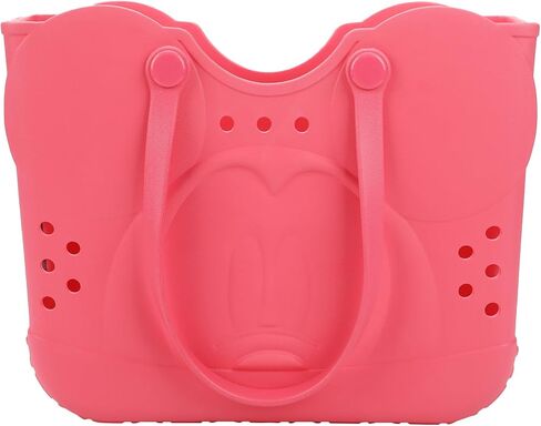 Bioworld Disney Mickey Mouse Face 16.5" Adult Black Pink Water-Resistant Rubber Molded Large Tote Beach Swim Bag in Saudi Arabia