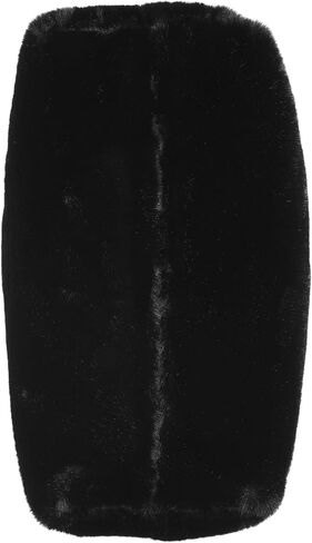 DKNY Roni Fur Tote Bag with Logo Charm, Black/Silver in Saudi Arabia