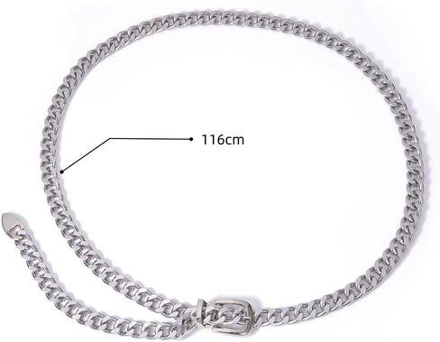 Waist Chain Belt for Women Silver Adjustable Chunky Metal Waist Link Trendy Hypoallergenic Belts for Jeans Dresses Statement Summer Beach Chain Belt Birthday Anniversary Wedding Party Costume Decor in Saudi Arabia