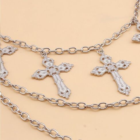 Cross Jean Chains for Women Pants Chain for Men Pocket Chain for Pants Biker Hip Punk Chains Accessory Silver Trendy Fashion for Music Festival Concert Cosplay Jewelry for Women in Saudi Arabia
