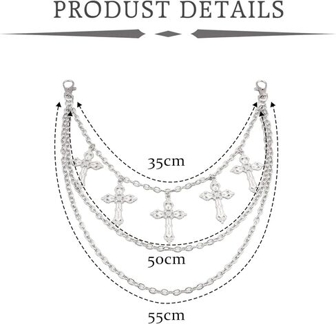 Cross Jean Chains for Women Pants Chain for Men Pocket Chain for Pants Biker Hip Punk Chains Accessory Silver Trendy Fashion for Music Festival Concert Cosplay Jewelry for Women in Saudi Arabia