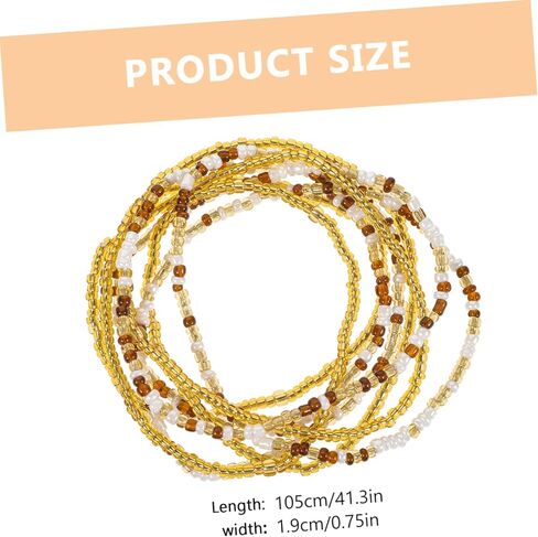 Bead Waist Chain Jewelry Set for Women Handmade Belly Waist Chain Lightweight Decorative for Beach Dance Coffee Color Scheme in Saudi Arabia
