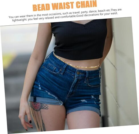 Bead Waist Chain Jewelry Set for Women Handmade Belly Waist Chain Lightweight Decorative for Beach Dance Coffee Color Scheme in Saudi Arabia