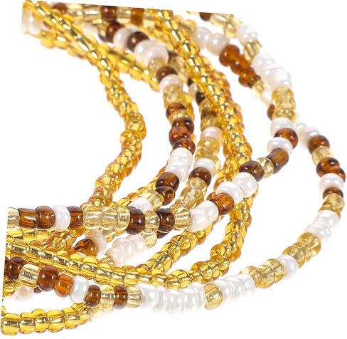 Bead Waist Chain Jewelry Set for Women Handmade Belly Waist Chain Lightweight Decorative for Beach Dance Coffee Color Scheme in Saudi Arabia