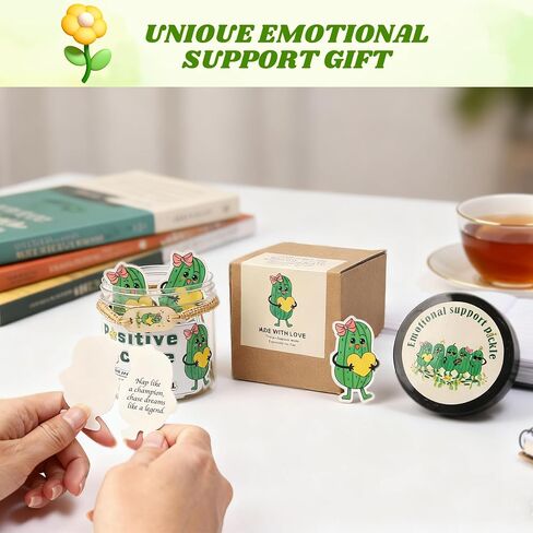 Positive Pickle Affirmation Jar with NFC Bracelet - 60 Affirmation Cards for Women, Emotional Support Gifts, Birthday Gifts for Teens, Stocking Stuffers in Kuwait