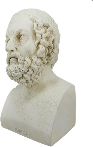 Aristotle and Homer Bust Antique White Plaster Bookends: Timeless Grecian Philosophy Sculptures, 8 Inches High, Decorative Pillars of Wisdom for Your Bookshelves in Saudi Arabia
