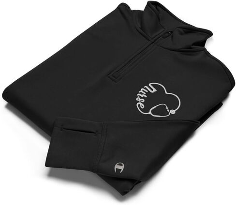 Comfortable Nursing Shirt | Nurse 2B Apparel for Nursing Students | Unisex Medical Professional Quarter Zip Pullover Black in Saudi Arabia