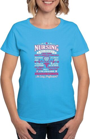 CafePress Nursing Requirements T Shirt T Shirt Womens Classic Crew-Neck Soft Graphic T-Shirt in Saudi Arabia