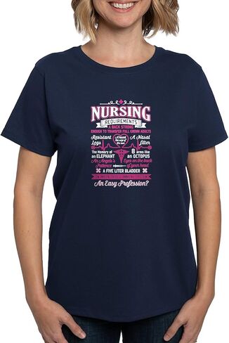 CafePress Nursing Requirements T Shirt T Shirt Womens Classic Crew-Neck Soft Graphic T-Shirt in Saudi Arabia