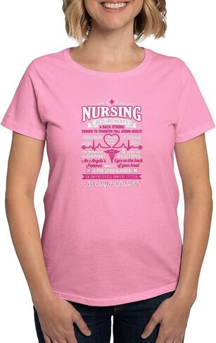 CafePress Nursing Requirements T Shirt T Shirt Womens Classic Crew-Neck Soft Graphic T-Shirt in Saudi Arabia