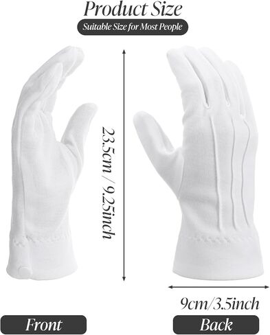 2 Pair White Gloves Men, Cotton White Santa Gloves Butler Marching Band Costume for Women & Men, Perfect for Magician Parties, Christmas Costume, and Butler Band Dress-Up, 4Pcs in Saudi Arabia