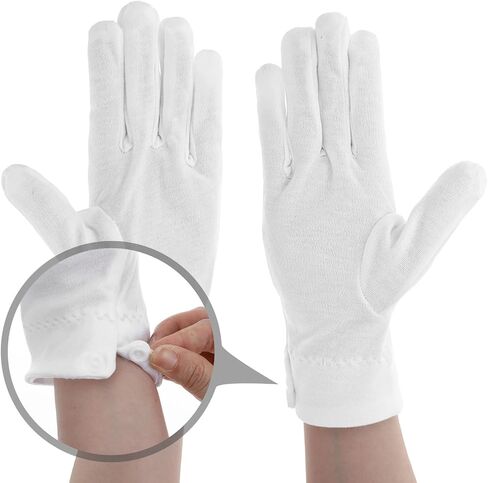 2 Pair White Gloves Men, Cotton White Santa Gloves Butler Marching Band Costume for Women & Men, Perfect for Magician Parties, Christmas Costume, and Butler Band Dress-Up, 4Pcs in Saudi Arabia