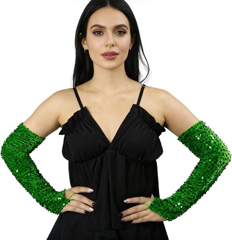 Specell Women Fingerless Velvet Sequin Gloves Long Fingerless Gloves for Opera Engagement Parties Banquets Weddings Christmas in Saudi Arabia