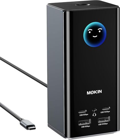 USB C Laptop Docking Station Dual Monitor Dual HDMI 4k DP Triple Display Hub 10G, 13 in 1 MOKiN USB C Hub with 3 Monitors,Displayport,USB3.1,RJ45,100W PD,Card Reader,Audio/Mic, for Dell HP Lenovo in Kuwait