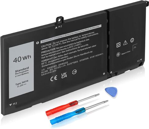 JK6Y6 40WH استبدال البطارية Dell لـ Dell Inspiron 5300 5301 5401 5402 5408 5409 5501 5508 5509 5400 5406 7300 7306 7500 7506 2-in-1 Silver Latitude 3410 3510 Vostro 5301 5401 5501 in Saudi Arabia