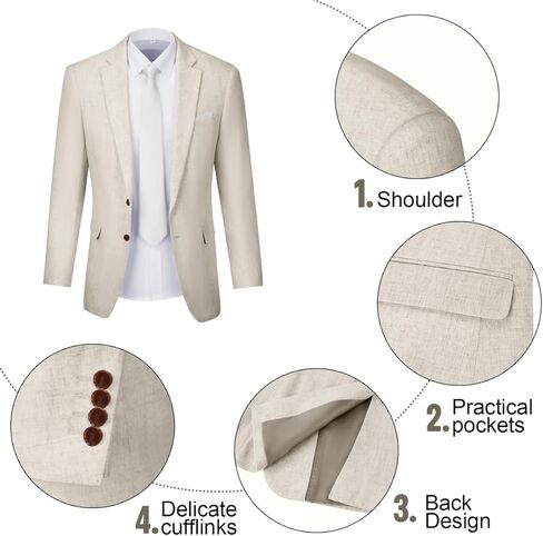 Men Suits Linen Beach Wedding Suits 3 Piece Groomsmen Attire Linen Blazer Vest Pant Prom Tuxedo in Saudi Arabia