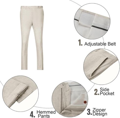 Men Suits Linen Beach Wedding Suits 3 Piece Groomsmen Attire Linen Blazer Vest Pant Prom Tuxedo in Saudi Arabia
