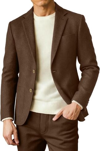 Mens Wool Suits 2 Piece Retro Tuxedo Set for Men Slim Fit Groom Blazer Pants Outfit Party Wedding Prom in Saudi Arabia