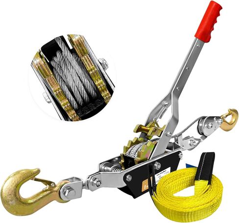 2T 10ft تعال على طول Winch Heavy Duty ، 2 التروس تأتي على طول أداة سحب ، و Winch Winch Puller 2 ، وتأتي إلى أدوات Ratchet Power Power ، وأداة Ratchet اليدوية لرفع القطر in Kuwait