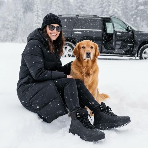 Snow Boots for Women Waterproof Shoes Ankle Fur Lined Booties Warm Insulated Winter Lightweight Shoes in Saudi Arabia