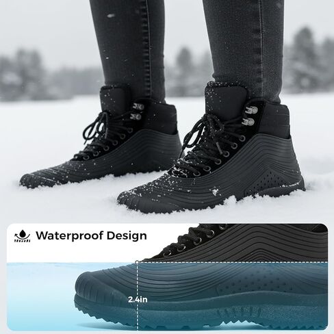 Snow Boots for Women Waterproof Shoes Ankle Fur Lined Booties Warm Insulated Winter Lightweight Shoes in Saudi Arabia