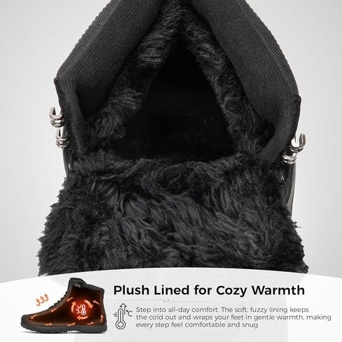 Snow Boots for Women Waterproof Shoes Ankle Fur Lined Booties Warm Insulated Winter Lightweight Shoes in Saudi Arabia