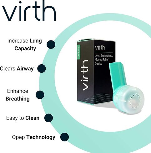 جهاز تخفيف المخاط من فيرث - جهاز تمرين التنفس - تنظيف الرئتين - جهاز تمرين الرئة بصمام الرفرفة - تنظيف الرئة وعلاج التنفس - جهاز الصحة والعافية - راحة معززة in Kuwait