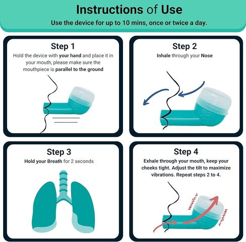 جهاز تخفيف المخاط من فيرث - جهاز تمرين التنفس - تنظيف الرئتين - جهاز تمرين الرئة بصمام الرفرفة - تنظيف الرئة وعلاج التنفس - جهاز الصحة والعافية - راحة معززة in Kuwait