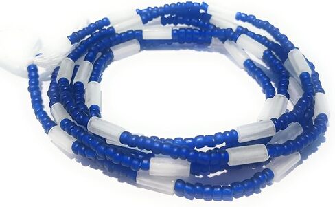 Handcrafted Glass Waist Beads, 44 Inch Colorful Glass Beads with Glow in Dark Accents on Cotton Threads, 8 Color Options (Pink) in Saudi Arabia