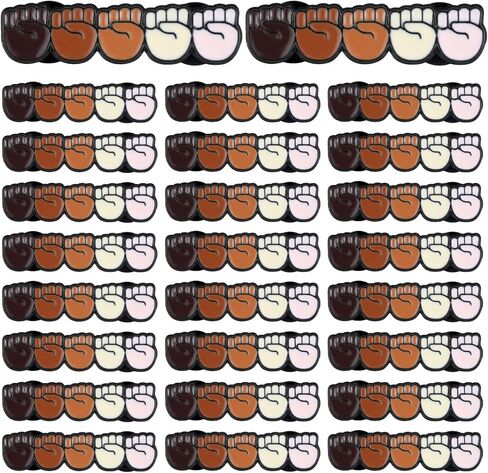 24 Pcs Enamel Pin Brooch Together Raised Fist Enamel Lapel Pin Badge Black History Month Brooch African American Resist Protest for Jackets Backpacks Bags Hats Tops in Kuwait