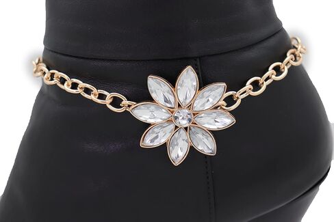 Women Fashion Boot Chains Bracelet Metal Chain Heels Shoe Silver Flower Anklet Charm Gold Color in Saudi Arabia