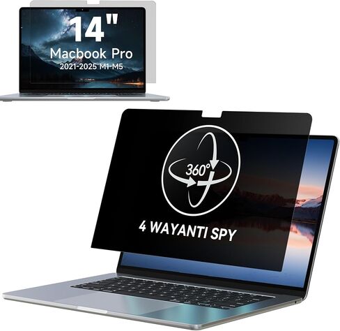 IPROKKO 360 ° شاشة الخصوصية MacBook Pro 14 Inch (2021 ، 2022 ، 2023 ، M1 ، M2 ، M3 ، Pro ، Max) ، ماتي مضاد مضاد للوهج 4 "Mac Scratch Scratch Screen Screen Filter Filter Filter in Kuwait