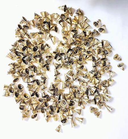 Brass 1 inch Golden Miniature Small Bells for Crafting Decoration Mix Assorted Designs Temple Bell for Decor Jingle Bells for Christmas (Brass, 12) in Saudi Arabia