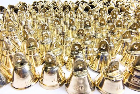 Brass 1 inch Golden Miniature Small Bells for Crafting Decoration Mix Assorted Designs Temple Bell for Decor Jingle Bells for Christmas (Brass, 12) in Saudi Arabia