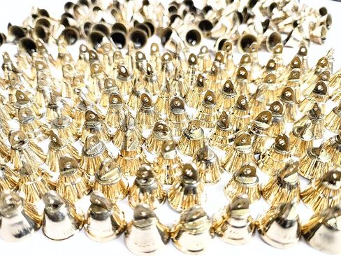 Brass 1 inch Golden Miniature Small Bells for Crafting Decoration Mix Assorted Designs Temple Bell for Decor Jingle Bells for Christmas (Brass, 12) in Saudi Arabia