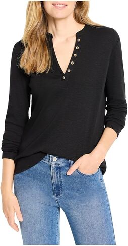 NIC+ZOE Women's Long Sleeve Henley Tee in Saudi Arabia