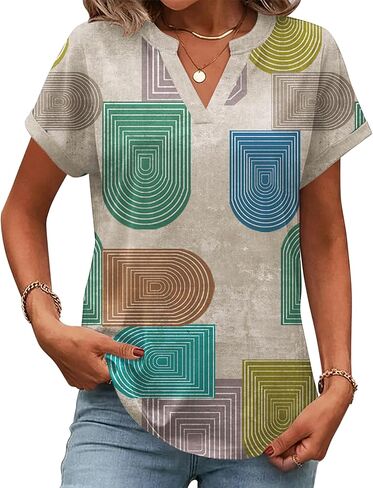 Zeagoo Womens Tops Short Sleeve Summer V Neck Shirts Work Blouses Business Outfits Fashion Clothing in Saudi Arabia