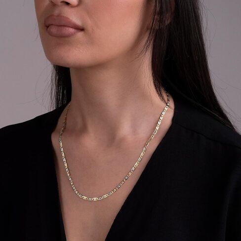 14K Solid Tri-Color Valentino Star Chain for Women & Men, 2mm-6mm, 16"-30" in Saudi Arabia